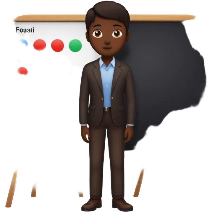 person silhouette standing next to a project board emoji