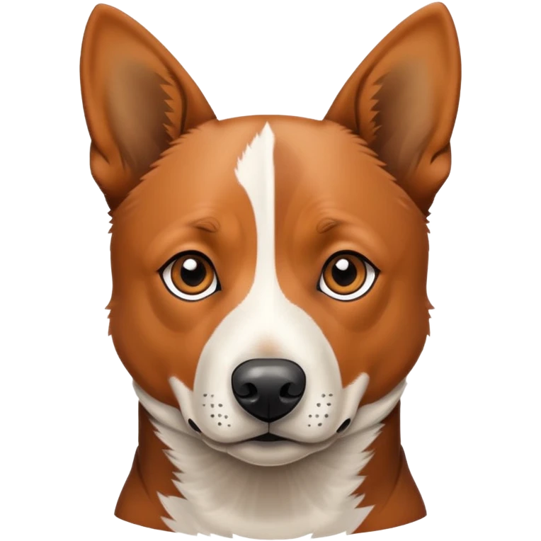 Brown and tan cattle dog with a thin nose stripe emoji