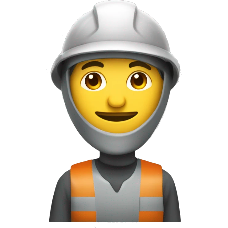 ingeniero casco gris enojado parado emoji