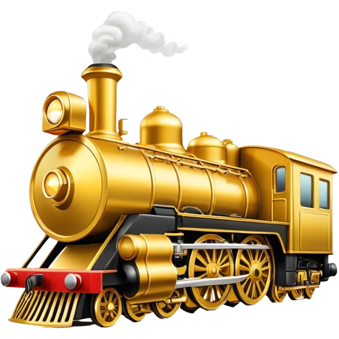 Golden locomotive emoji