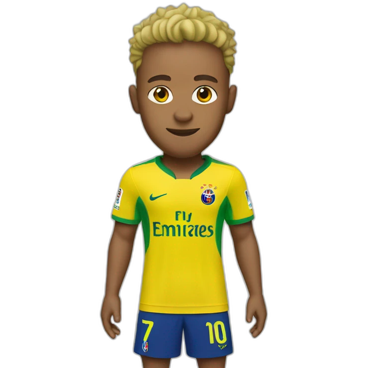neymar wearing a yellow shirt with green collar emoji