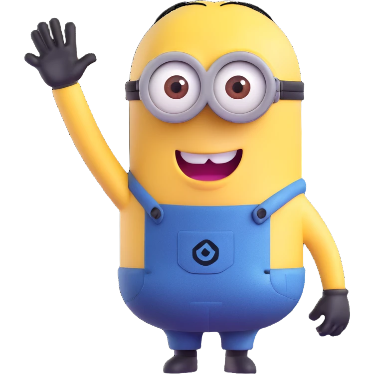 Minion character waving emoji