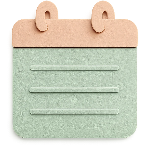 soft pastel cozy calendar box for bullet journal with a pastel green background emoji