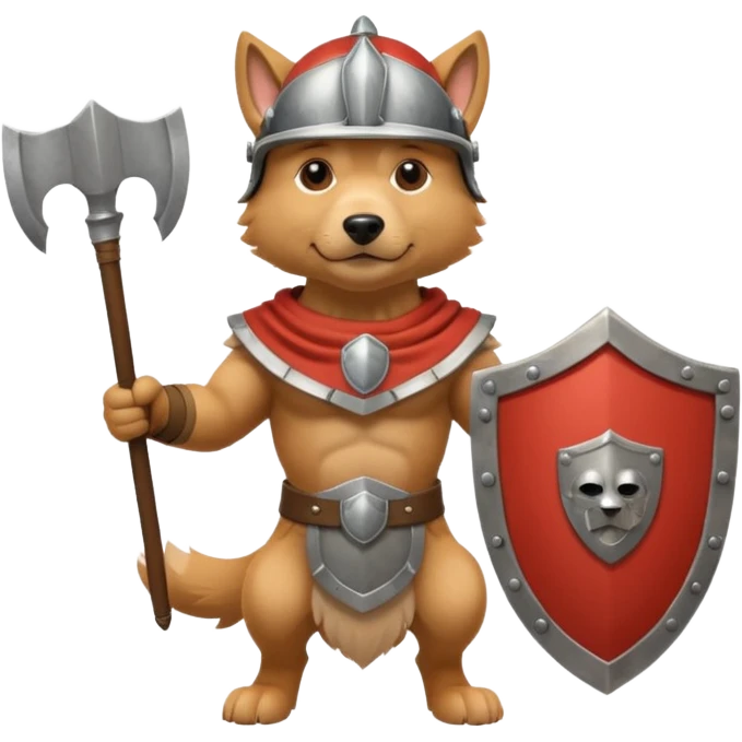 dog, ancient greece with shield emoji