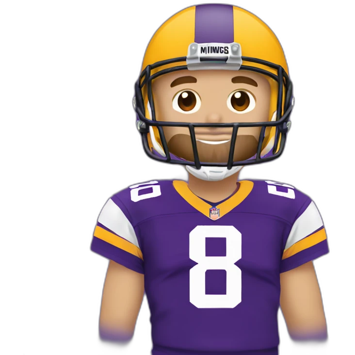 Kirk cousins with number 8 Minnesota Vikings purple jersey emoji