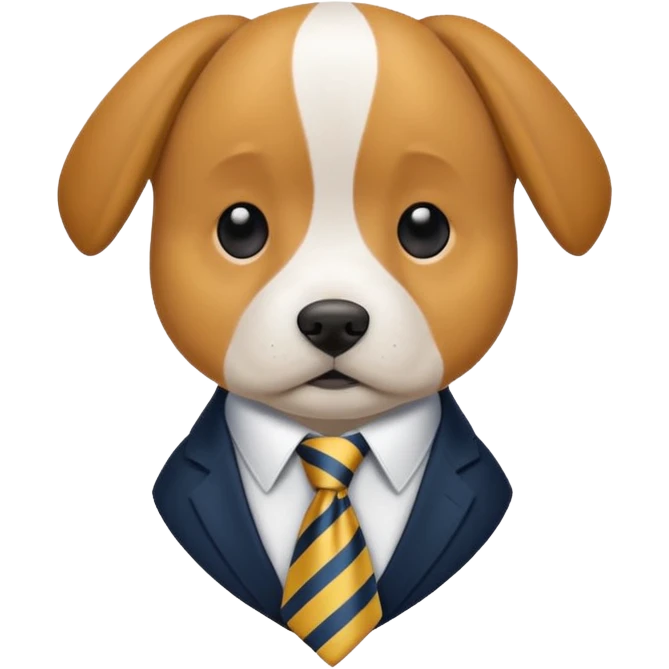 My dog whereing a tie emoji