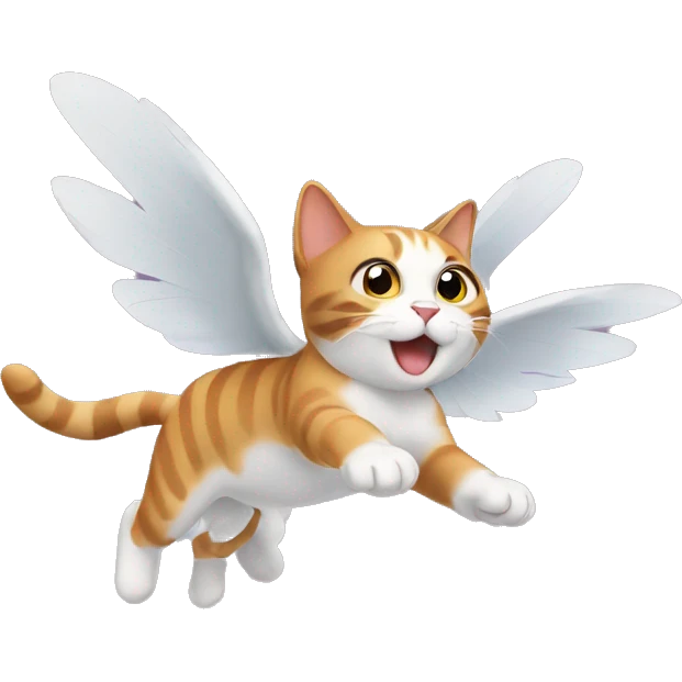cat flying emoji