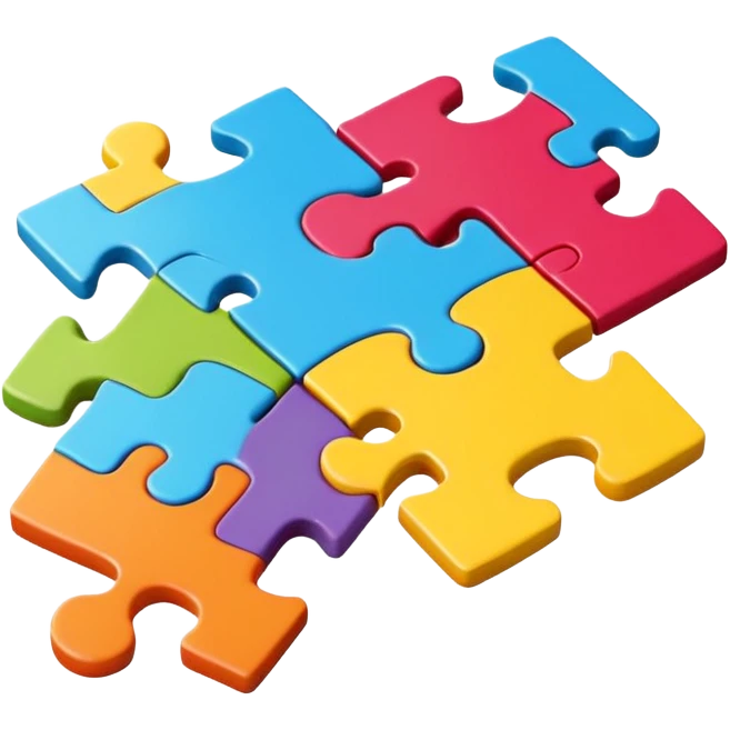 An icon showing connected jigsaw puzzle pieces with letters emoji