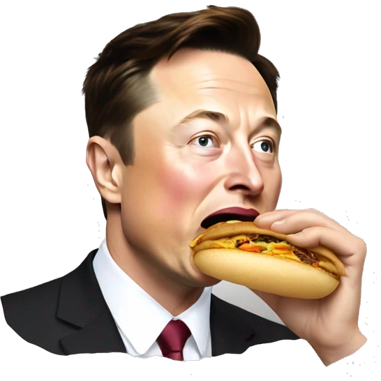 Elon Musk eating one venezuelan arepa emoji