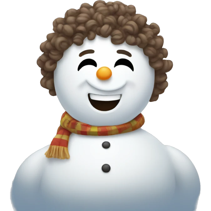 snowman with curly hair emoji
