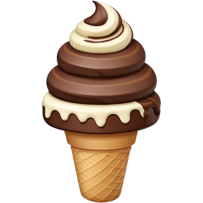 melted white and dark chocolate ice cream emoji