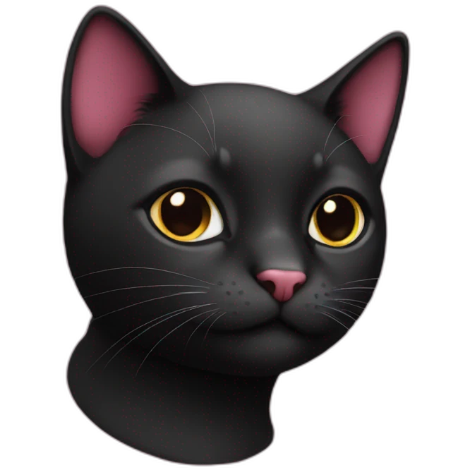 black pink cat emoji