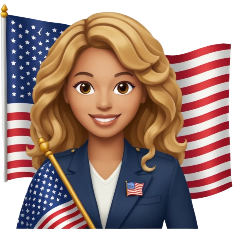 Beyonce with holding  american flag emoji