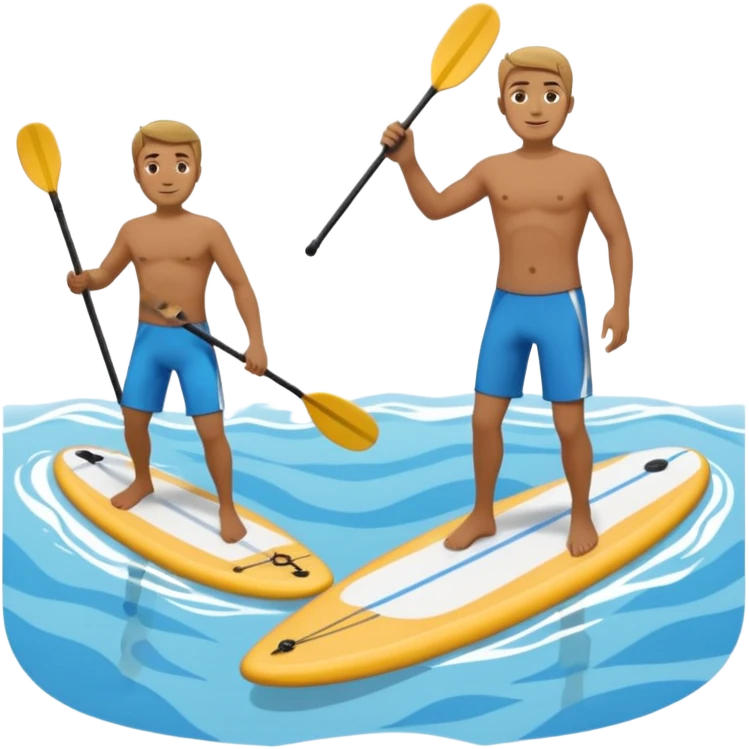 paddleboarding buddies  male wafer 2 paddle boards emoji