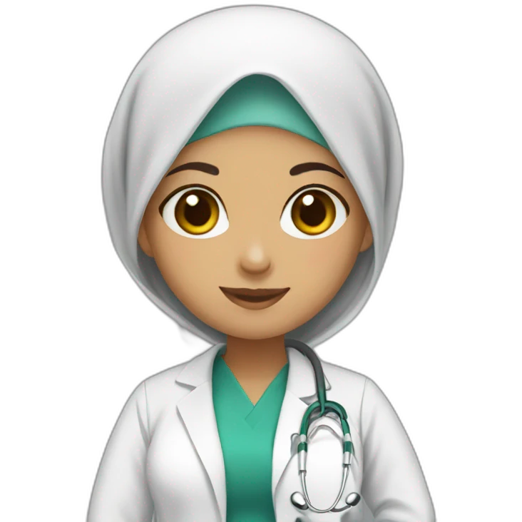 Girl hijab medical student emoji