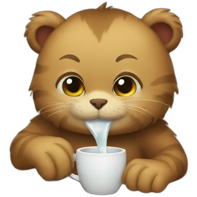 cat drinking bear emoji