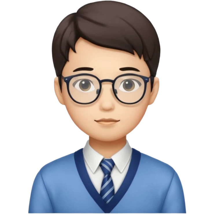 Small omega male Asian with glasses and preppy outfit  emoji