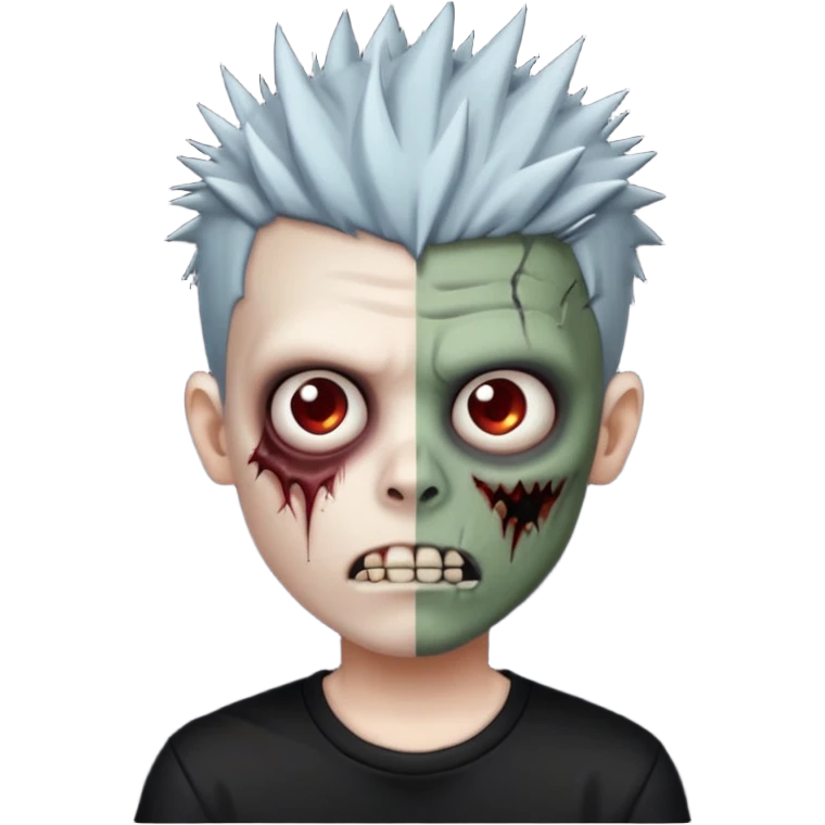 zombie boy with spiky emo hair and black shirt  emoji