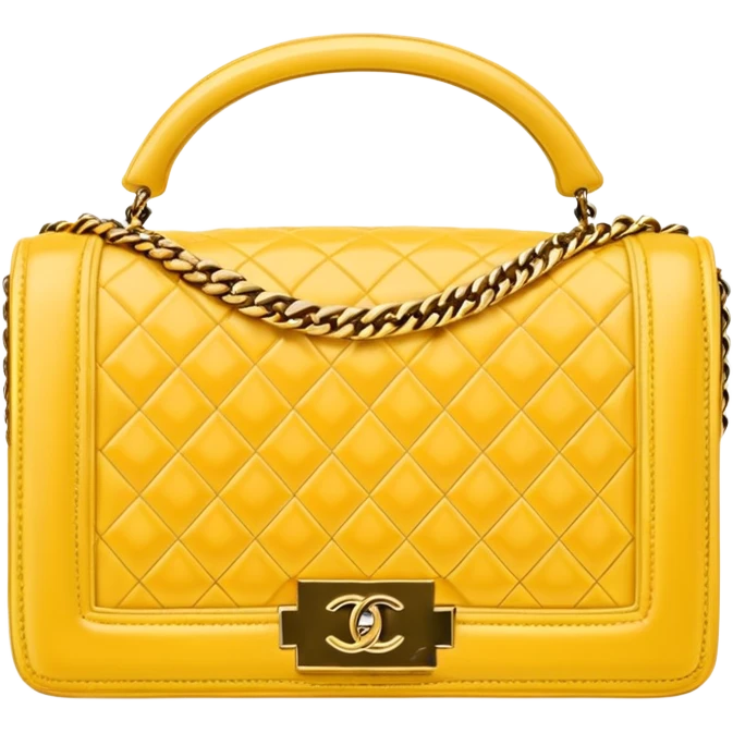 chanel le boy butter yellow bag with gold hardware emoji