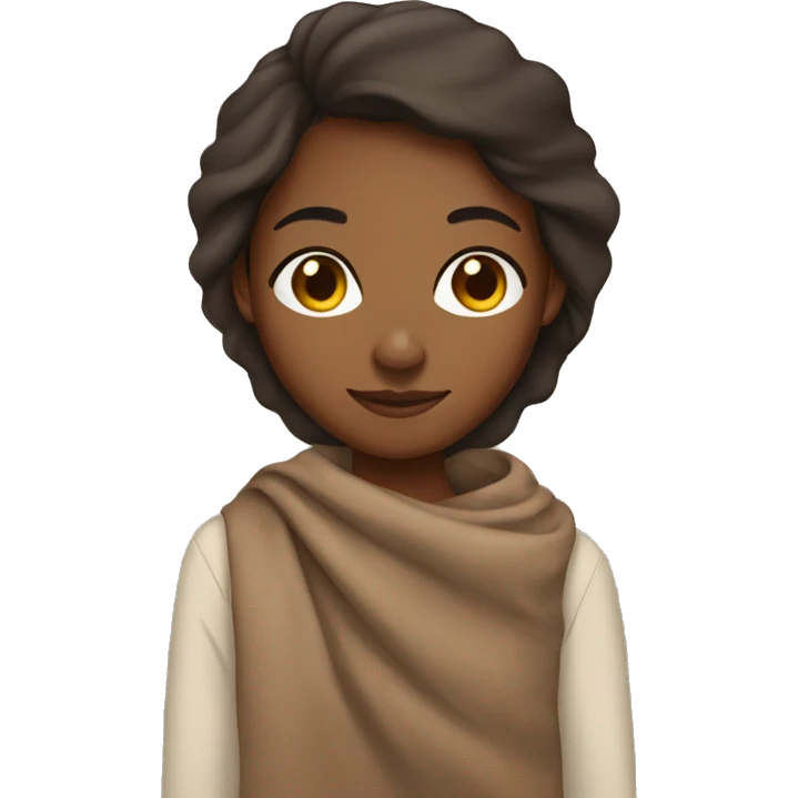 Brown girl with duvet around her shoulders emoji
