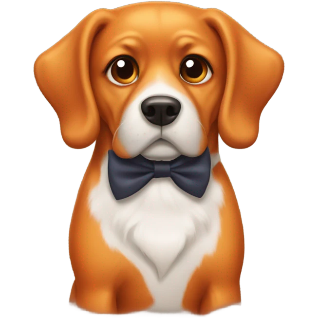 Orange dog with bow tie emoji