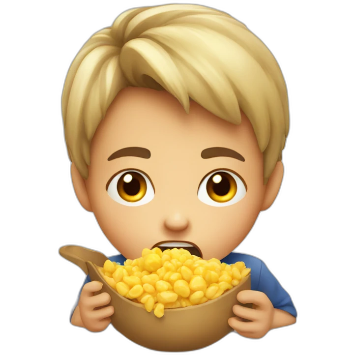Angry child eating emoji