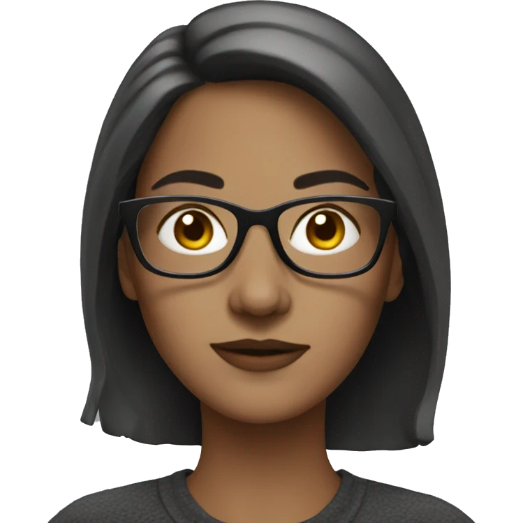 White brunette woman with glasses  emoji