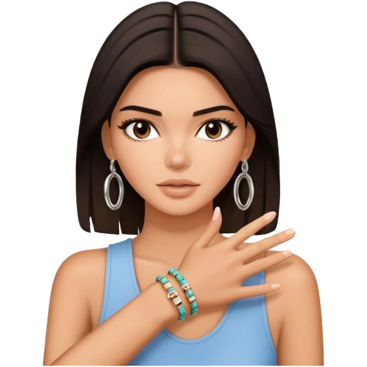 kendall jenner showing stop with one hand emoji