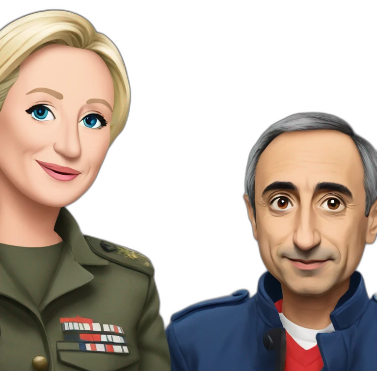 marine le pen avec eric zemmour emoji