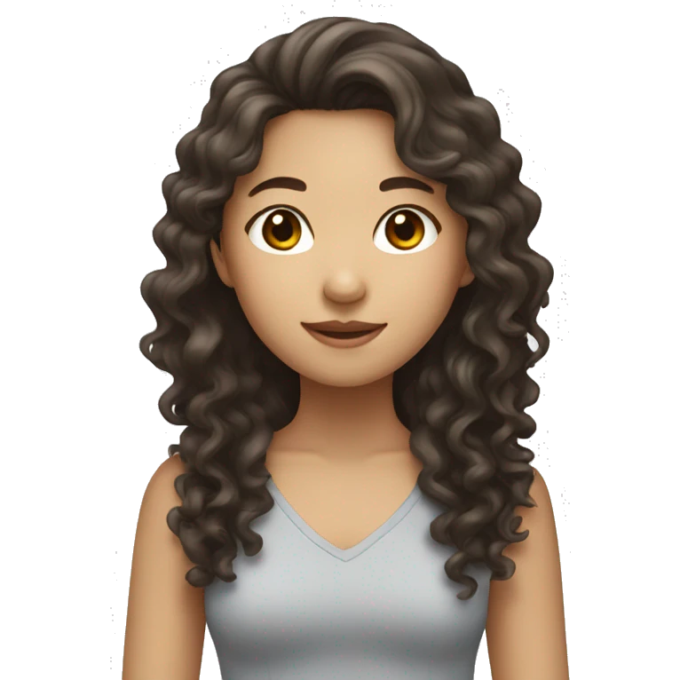 asian girl with brown long curly hair emoji