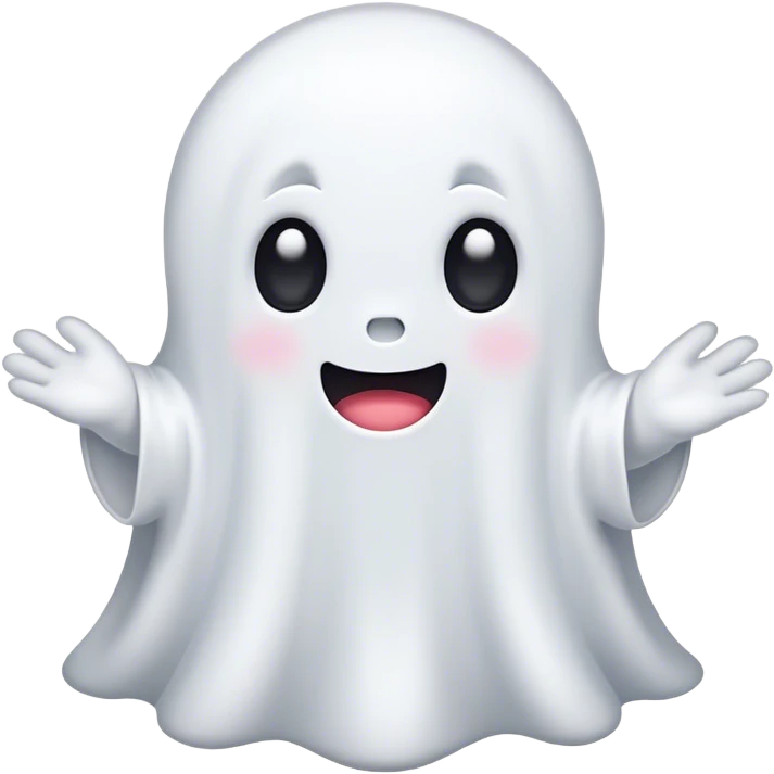 Kawaii white ghost emoji