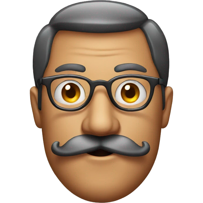 Man with moustache with glasses with cigar emoji