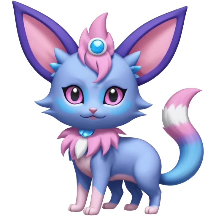 Espeon-Sylveon-Purrloin-Meowstic-Fakémon-hybrid-creature (full body)  emoji