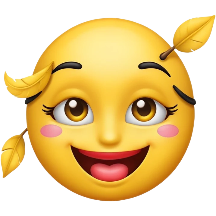 Emoji with eyelashes and big lips emoji