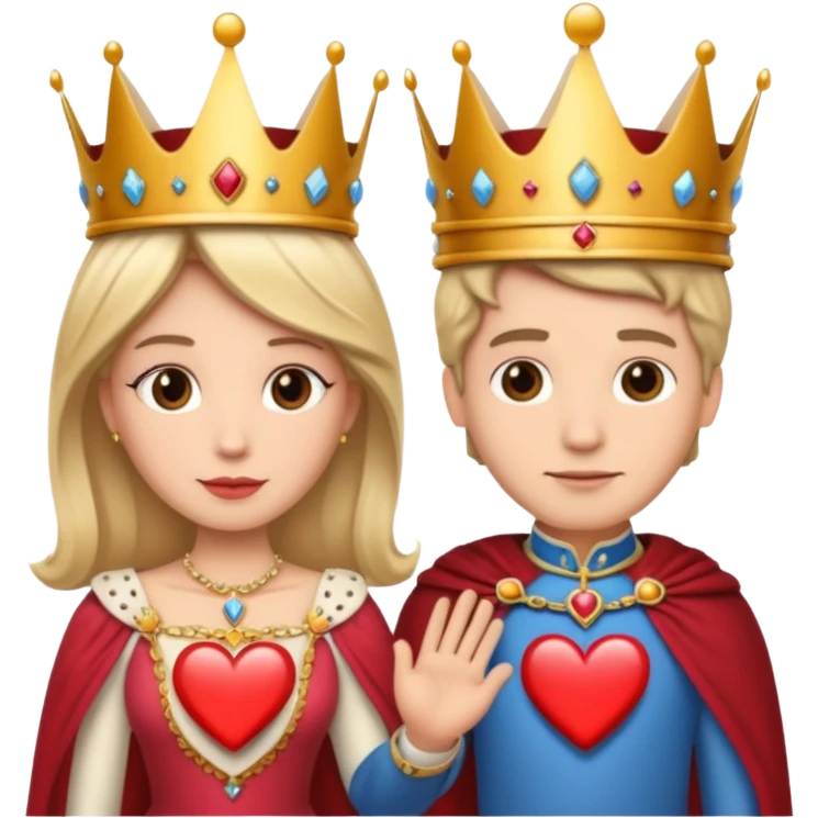 Queen and king heart holding hands emoji