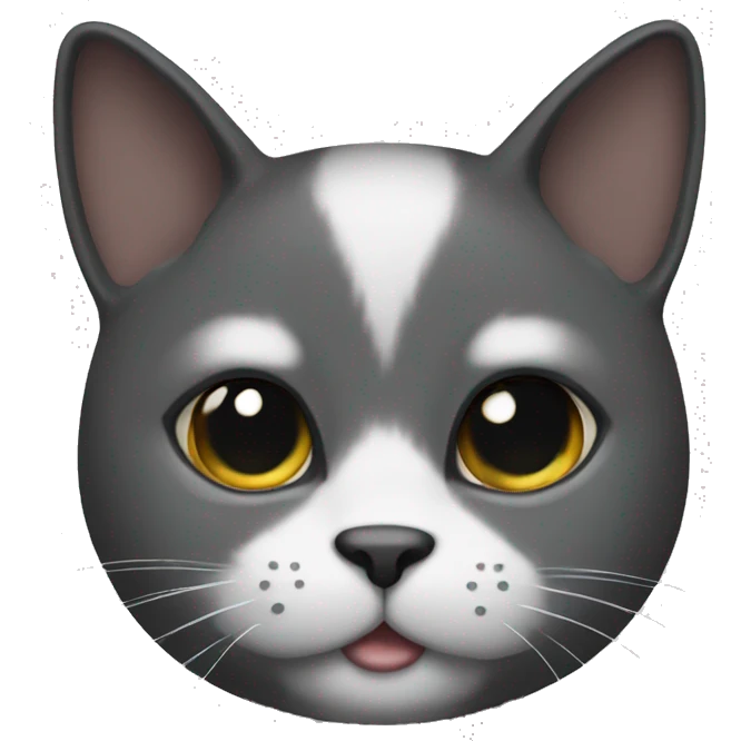 Black cat with white chest and white chin  emoji