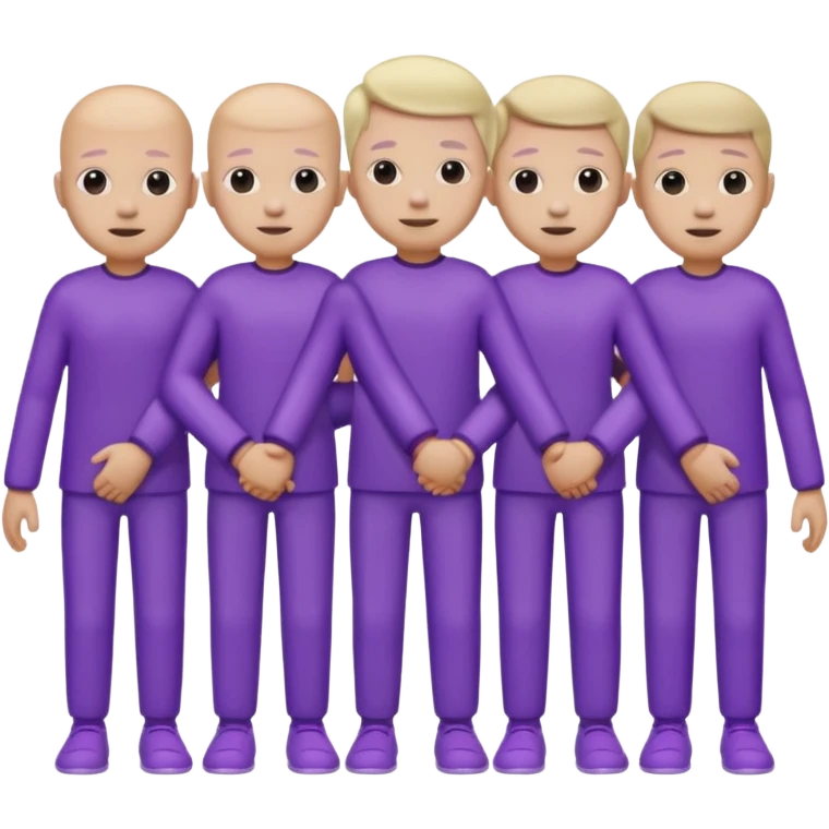 purple group without eyes and nose  holding hands emoji