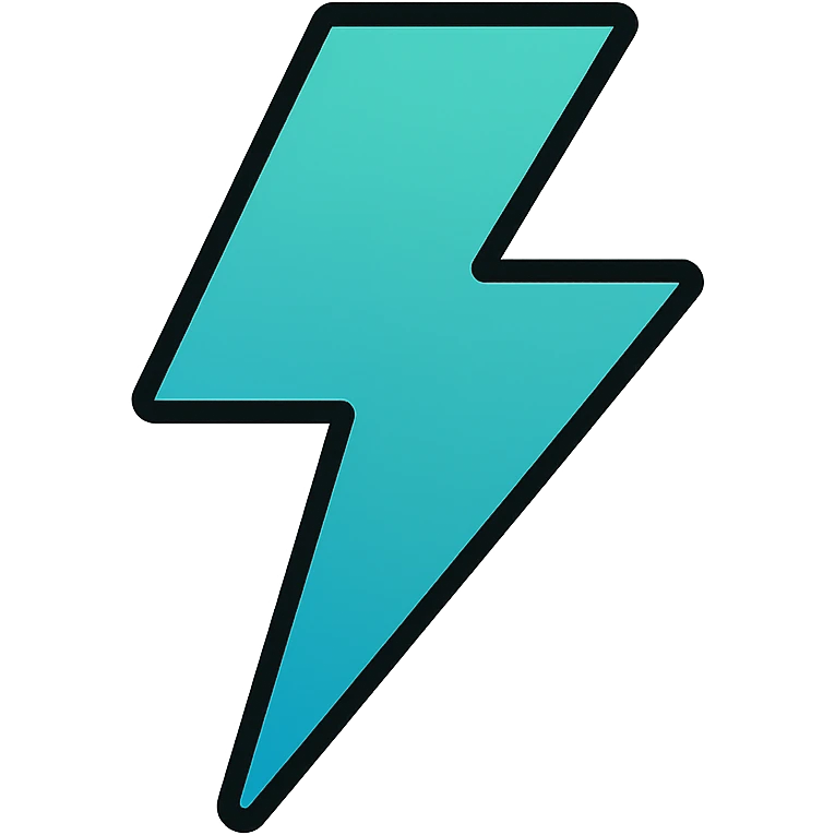 stylized thunder icon with blue-green gradient emoji