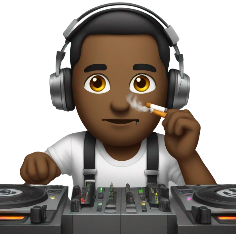 DJ smoking a cigarette emoji