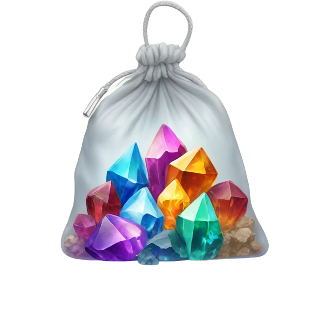 Crystals in a small zip bag emoji