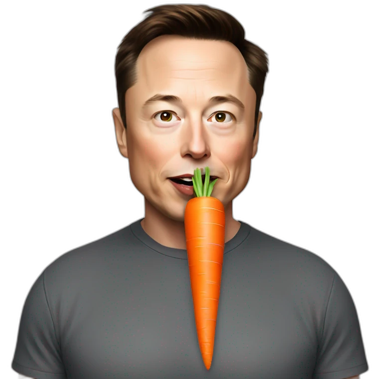 elon musk eating a carrot emoji