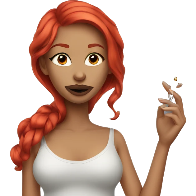 Red Hair Beautiful Smoking vape emoji