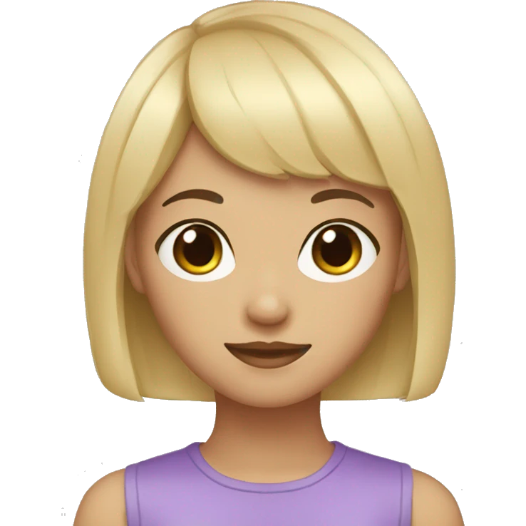 teenage girl with short black hair with blonde bangs emoji