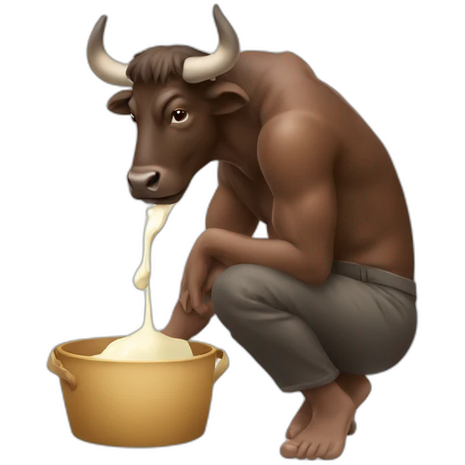 man milking buffalo emoji
