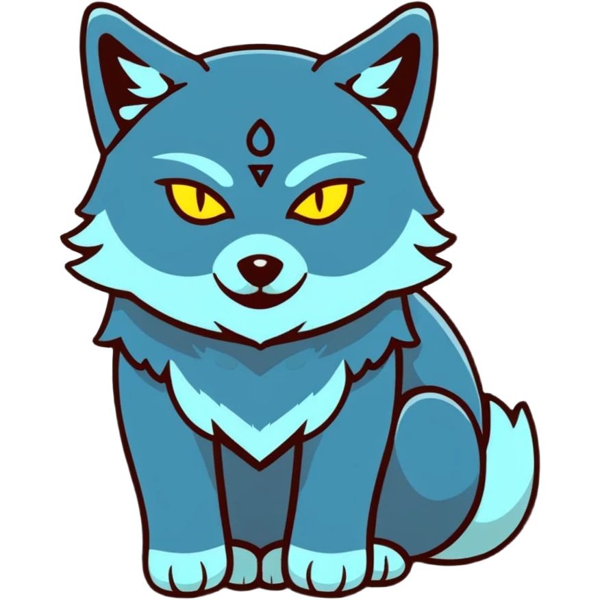 Spiritual wolf with glowing third eye emoji