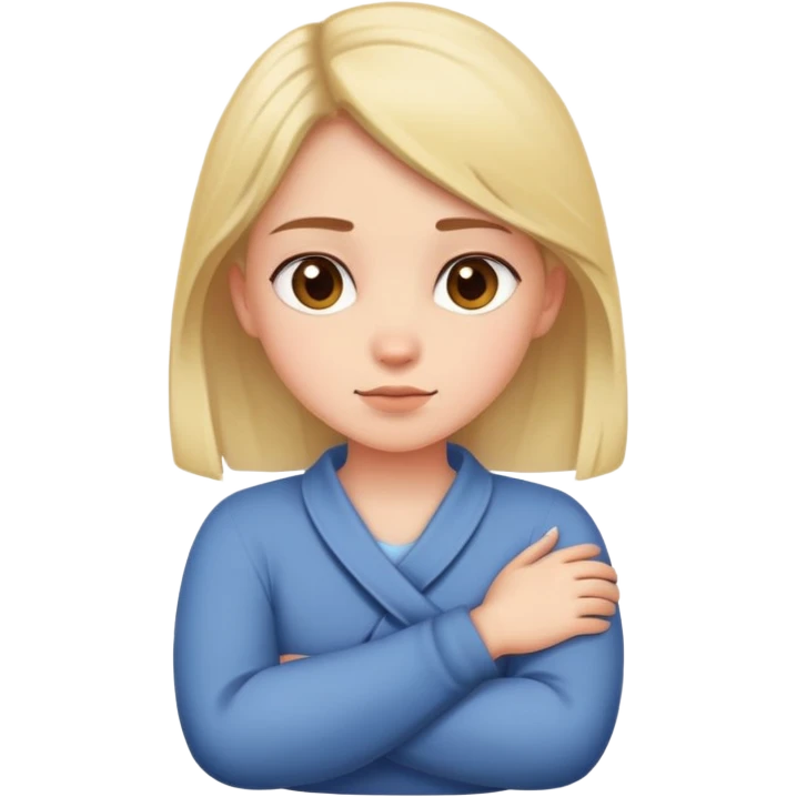 Crossed arms around neck girl  emoji