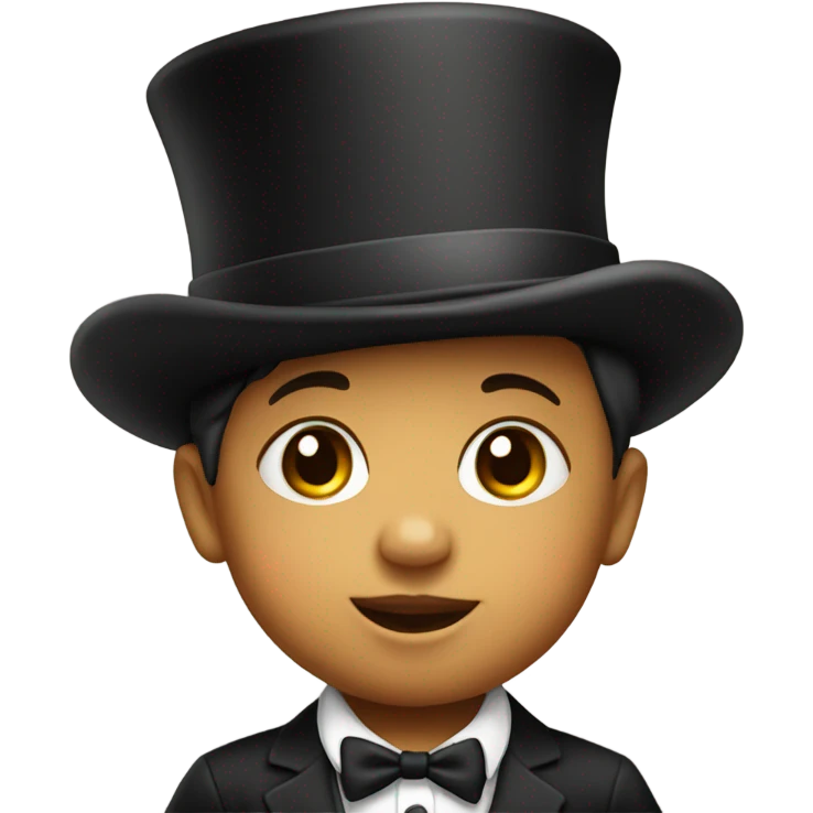 Cute baby with top hat emoji