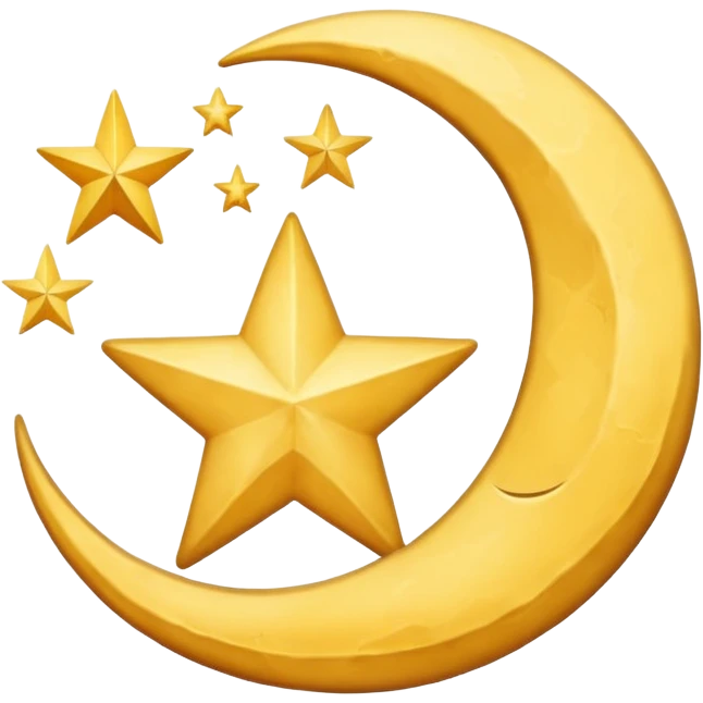 Symbole sobre lune avec une étoile algerie emoji
