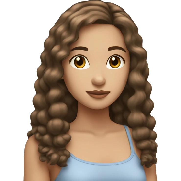 Beautiful girl with brunette hair and light skin￼ emoji