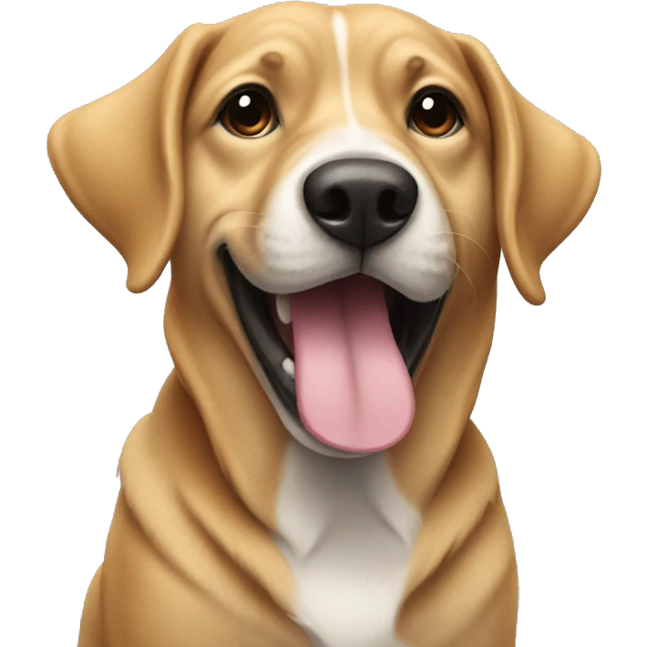 A dog listening to the music emoji